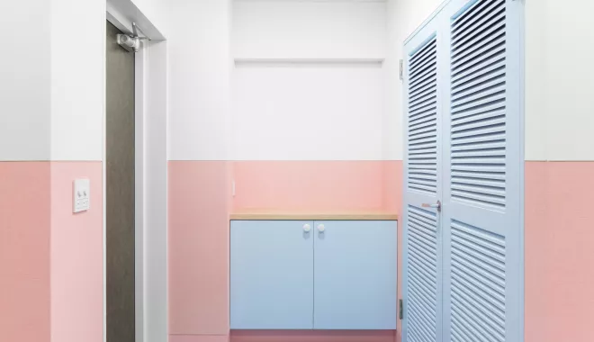 Un appartamento dai colori pastello realizzato in HIMACS